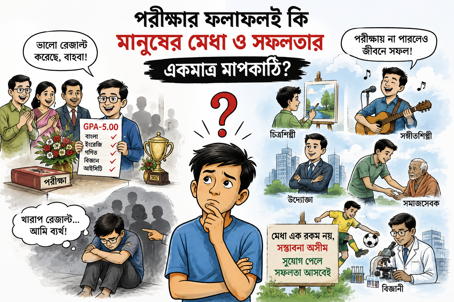 পরীক্ষার ফলাফলই কি মানুষের মেধা ও সফলতার একমাত্র মাপকাঠি?
